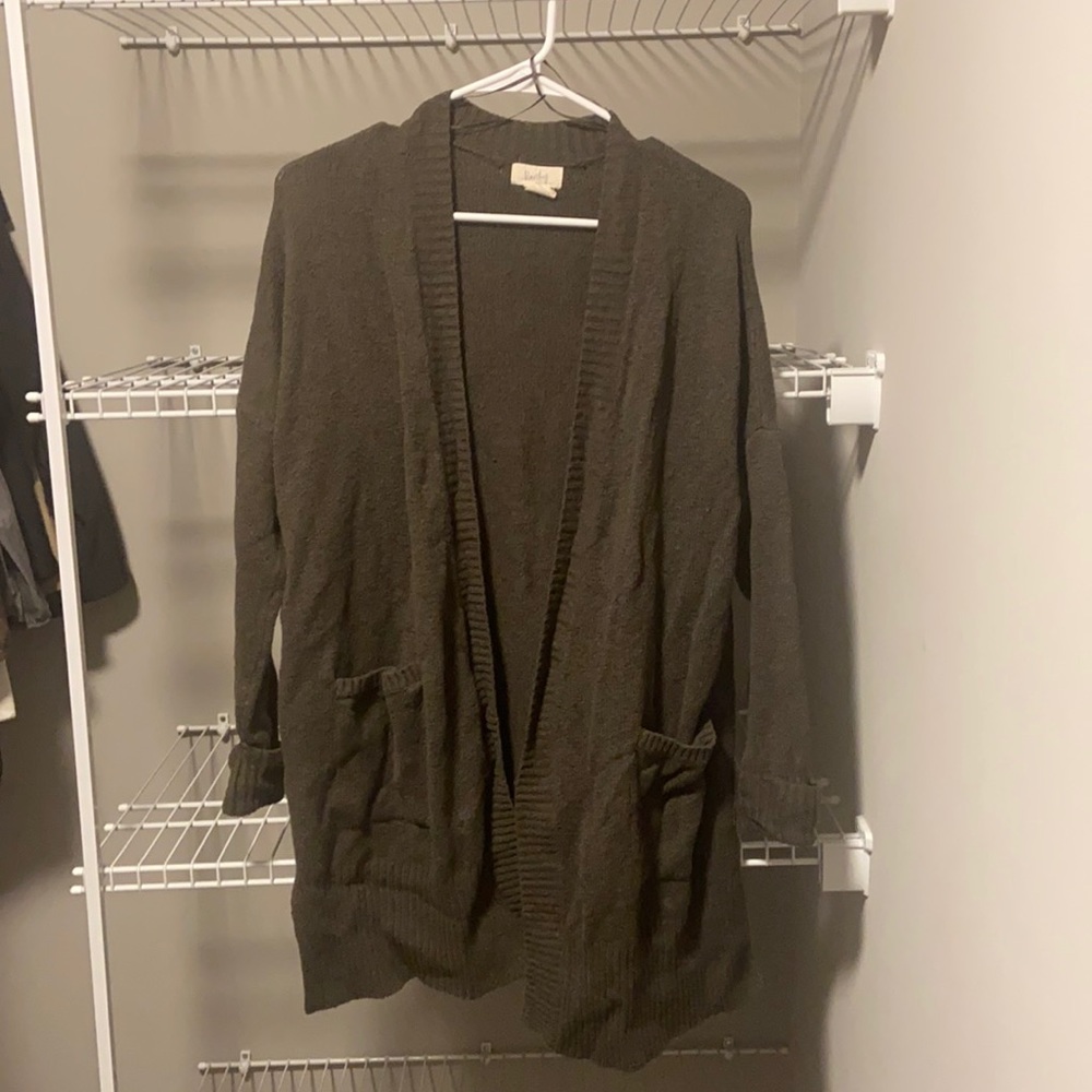 Kaisley Olive Long Pocketed Cardigan Size Small